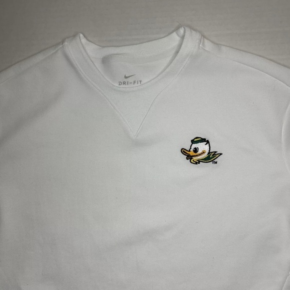 Nike Oregon Ducks Dri Fit UV Crewneck Sweater Sweatshirt Women’s Small White - Picture 4 of 12
